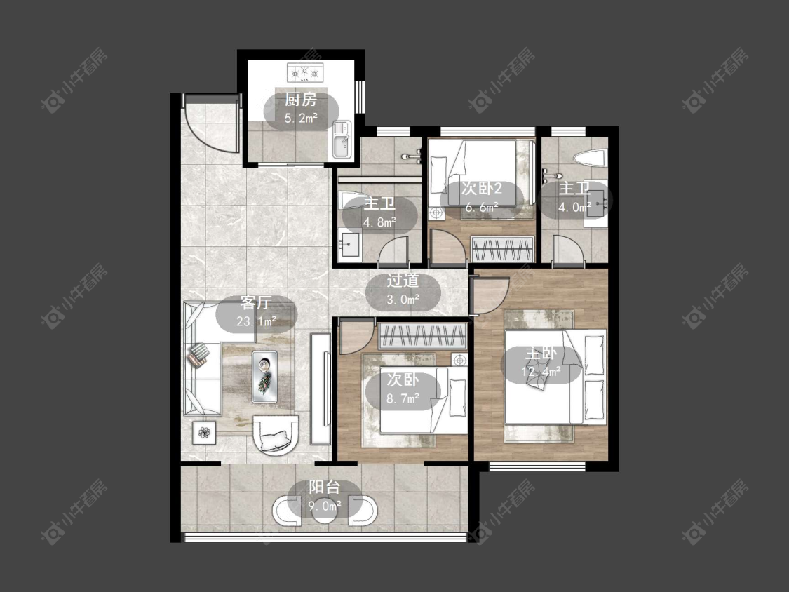 丹阳金茂国际社区在售二手房源户型图_小牛看房