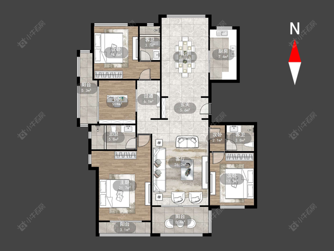 常州龙湖龙誉城三期在售二手房源户型图_小牛看房