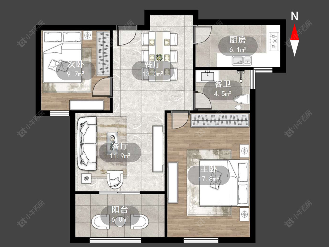 常州福成上城花园在售二手房源户型图_小牛看房