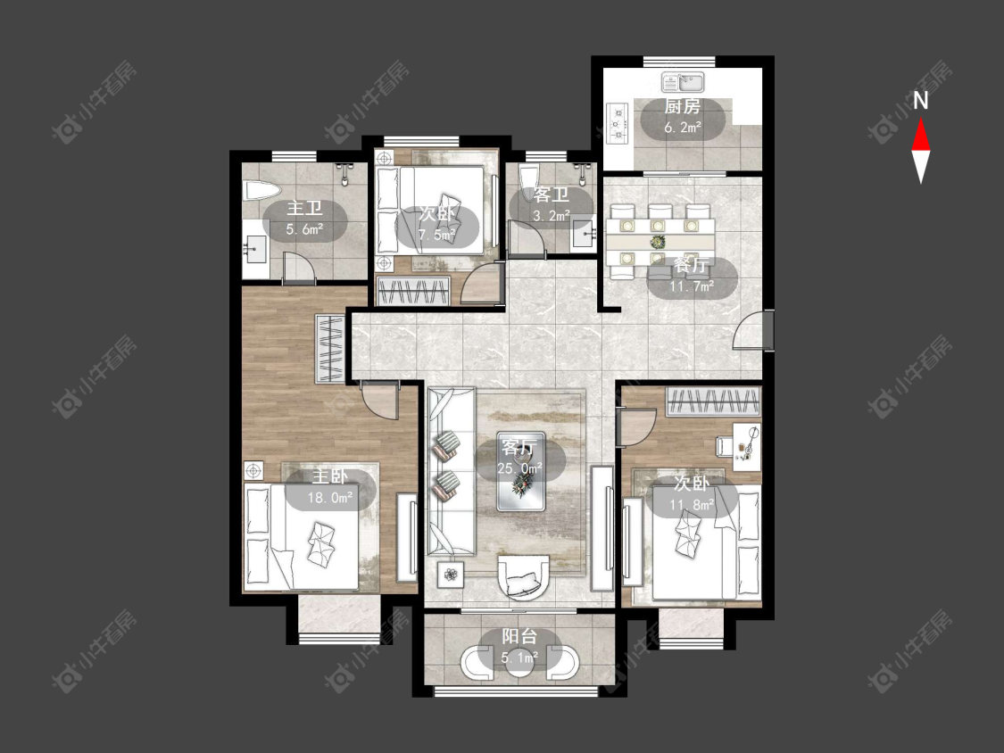 常州金玉华府在售二手房源户型图_小牛看房