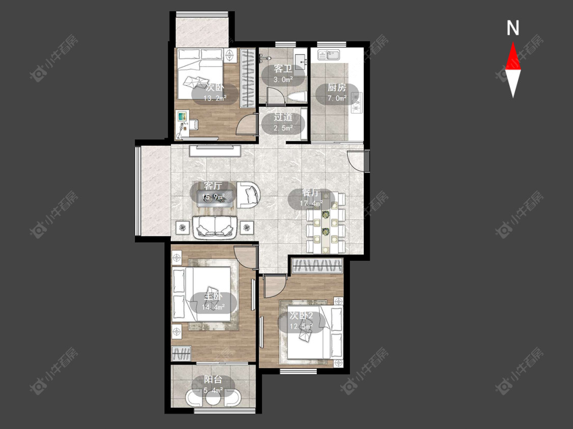 常州新城和昱云璟苑在售二手房源户型图_小牛看房