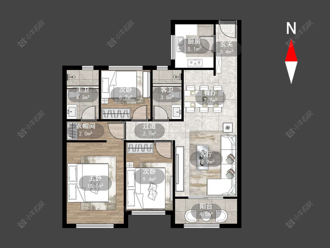 常州路劲城市主场在售二手房源户型图_小牛看房