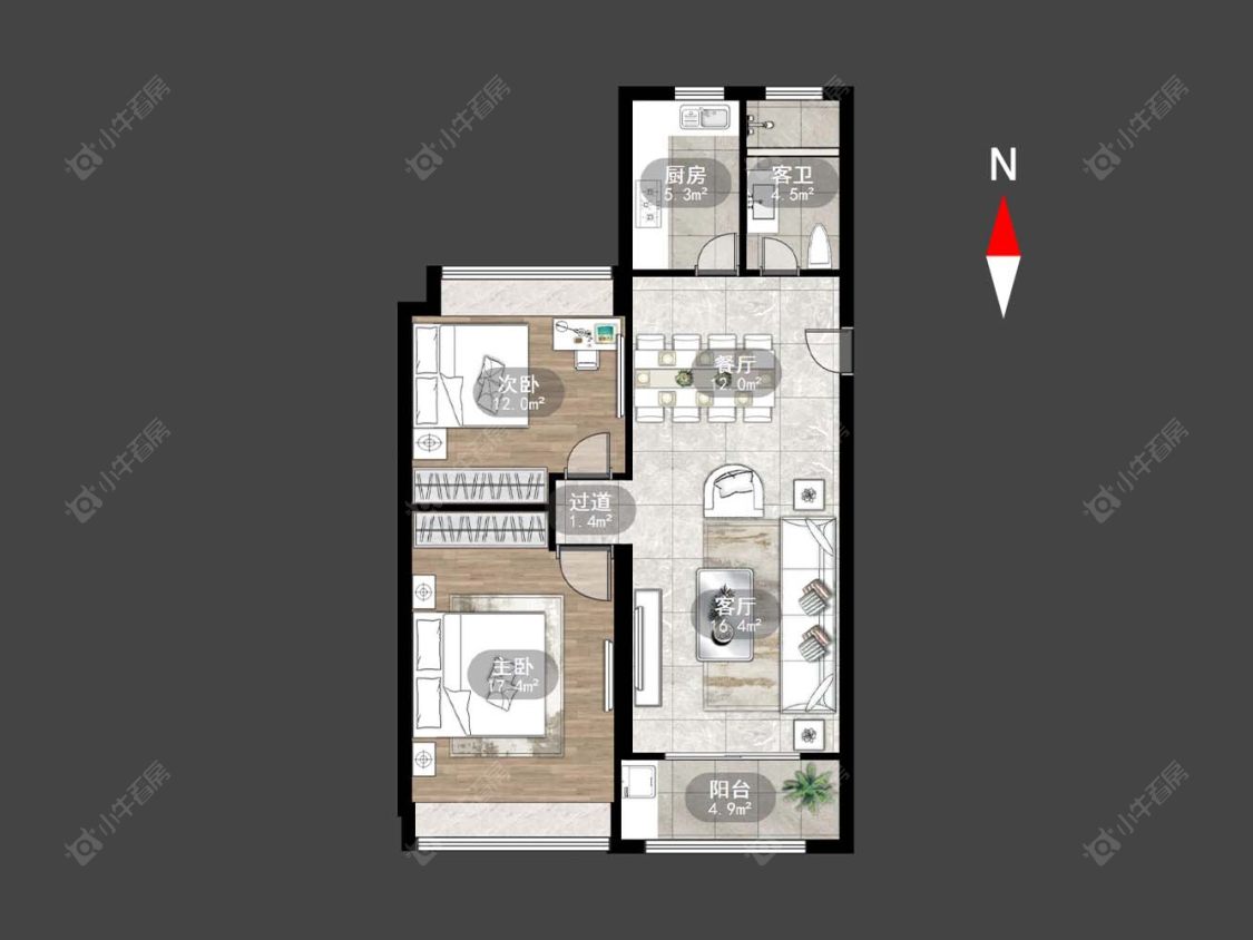 绿地世纪城二期房源户型图 常州绿地世纪城二期在售二手房源户型图_小牛看房