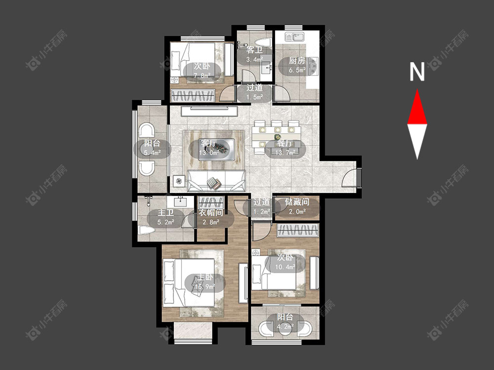 新城公馆荣域房源户型图 常州新城公馆荣域在售二手房源户型图_小牛看房