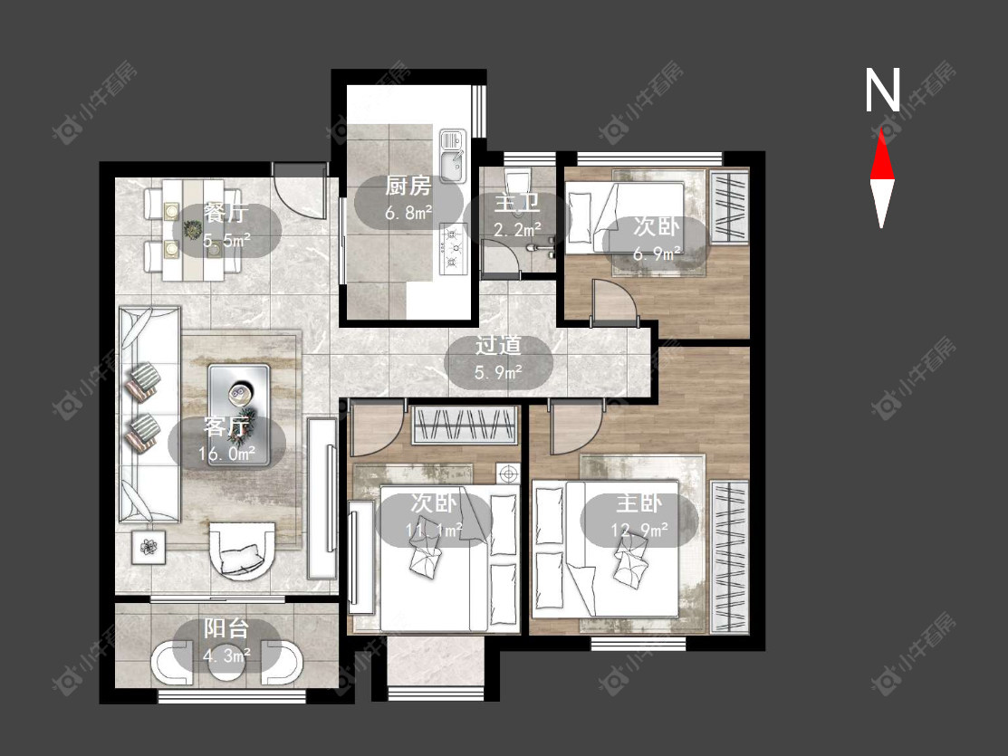 常州中海凤凰熙岸在售二手房源户型图_小牛看房