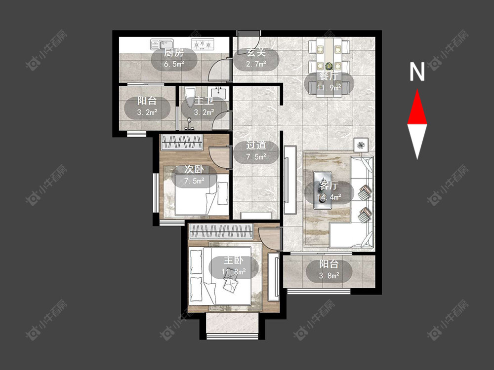 星河丹堤五区房源户型图 常州星河丹堤五区在售二手房源户型图_小牛看房
