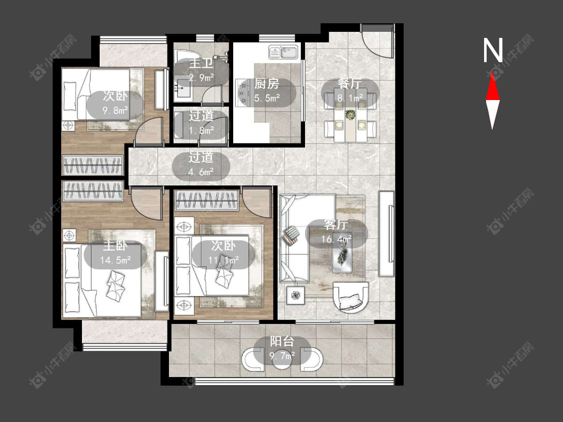 常州菱港锦园在售二手房源户型图_小牛看房