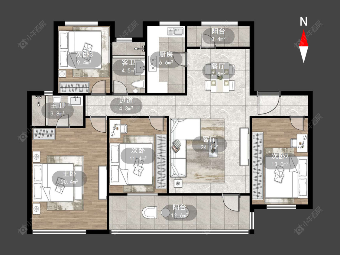 中建国贤府房源户型图 常州中建国贤府在售二手房源户型图_小牛看房