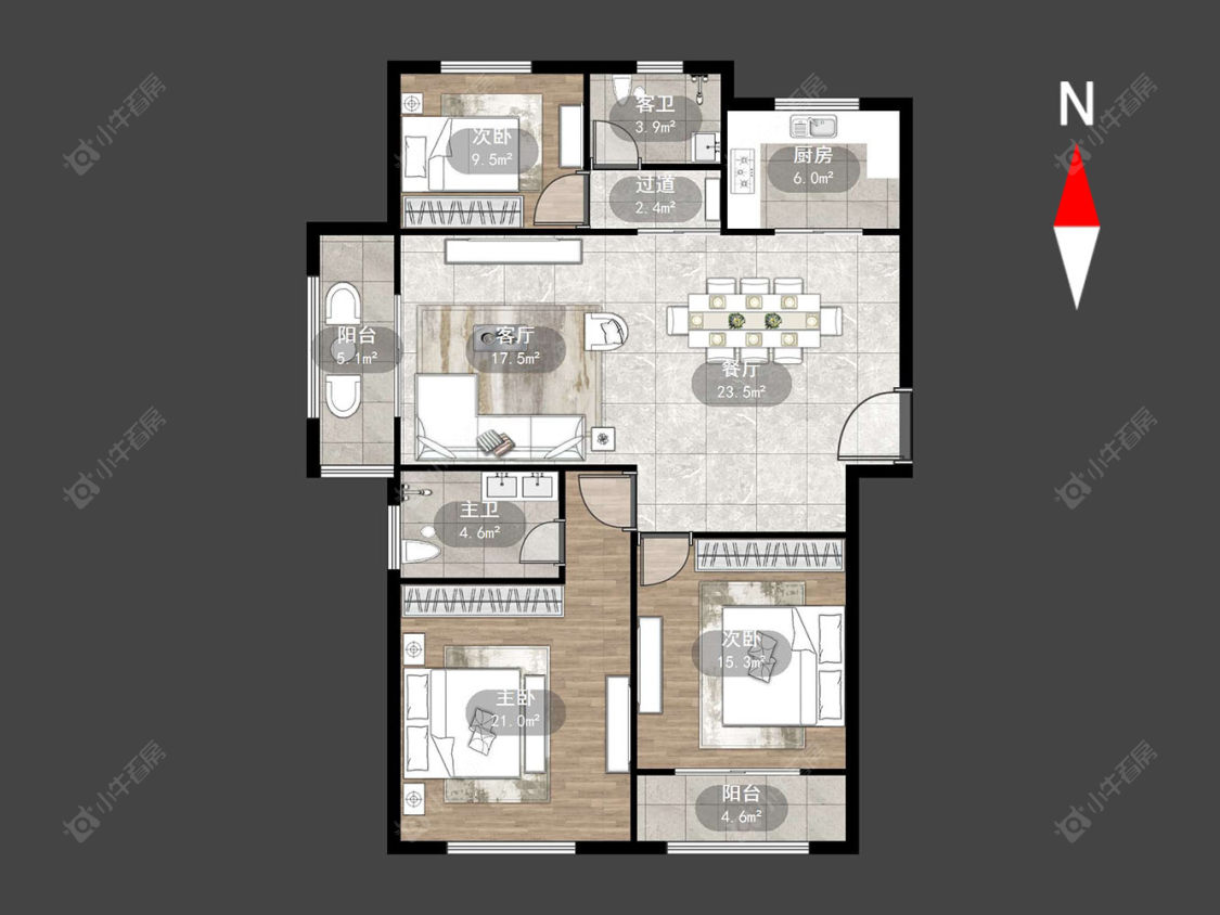 华星锦苑房源户型图 常州华星锦苑在售二手房源户型图_小牛看房