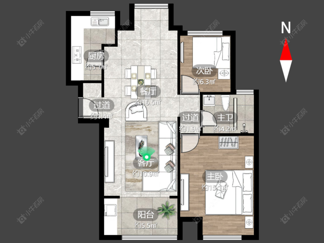 常州凤凰湖西苑在售二手房源户型图_小牛看房