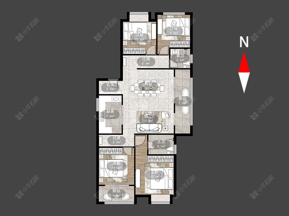 常州环太湖艺术城德郡在售二手房源户型图_小牛看房