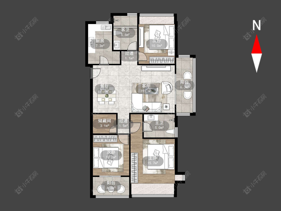 凯尔锋度房源户型图 常州凯尔锋度在售二手房源户型图_小牛看房