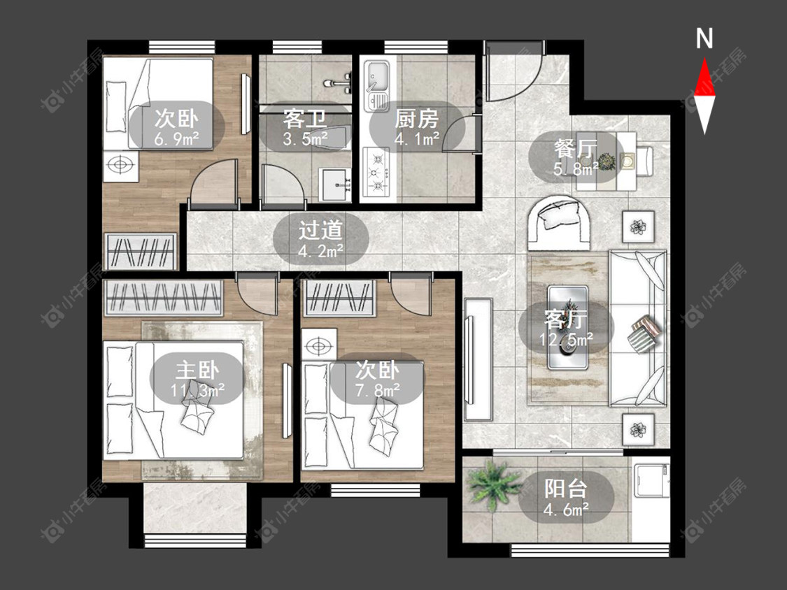 上东区房源户型图 常州上东区在售二手房源户型图_小牛看房