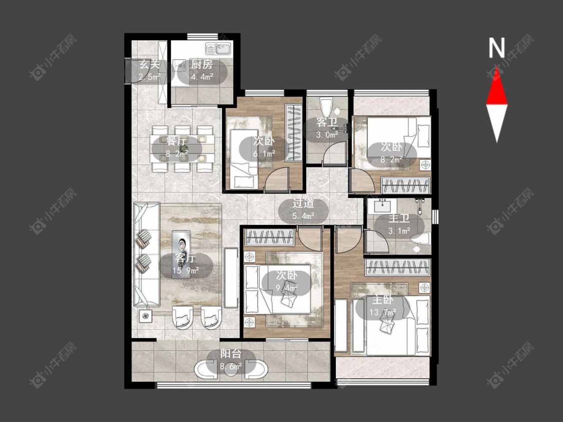 美的金科公园天下房源户型图 常州美的金科公园天下在售二手房源户型图_小牛看房