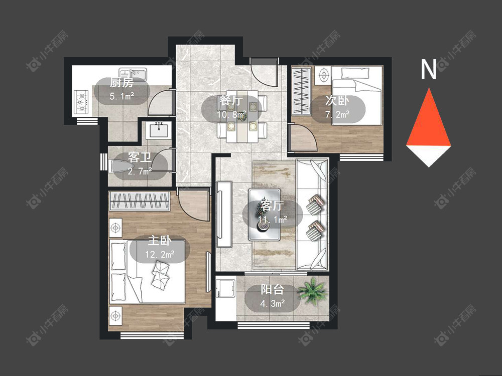常州新城香悦半岛南区在售二手房源户型图_小牛看房