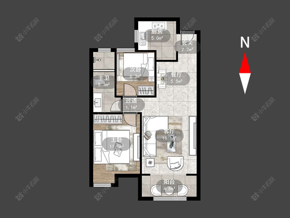 常州招商花园城在售二手房源户型图_小牛看房