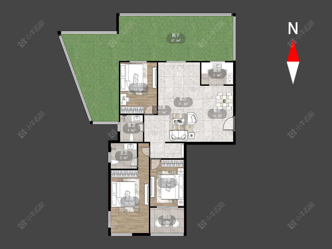 府西花园房源户型图 常州府西花园在售二手房源户型图_小牛看房