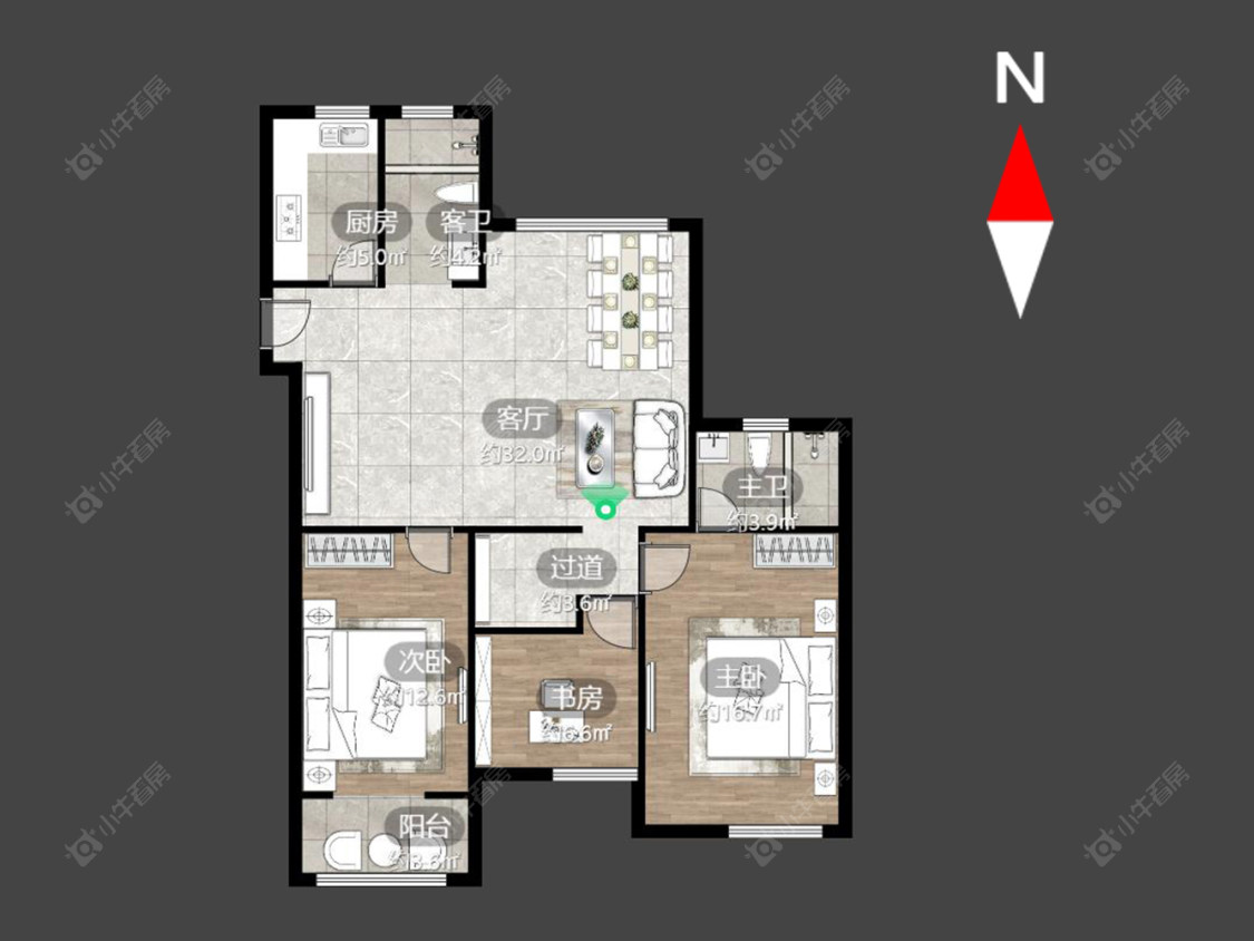 常州白马公馆在售二手房源户型图_小牛看房