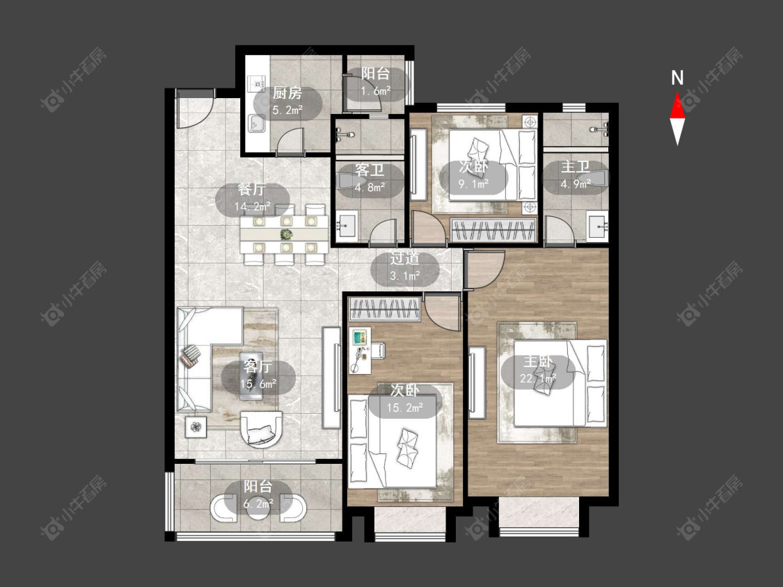 恒大悦府房源户型图 常州恒大悦府在售二手房源户型图_小牛看房