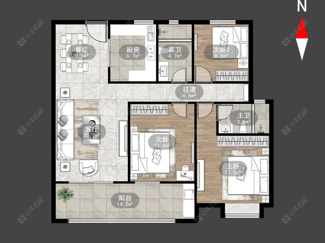 常州紫韵香庭二期在售二手房源户型图_小牛看房