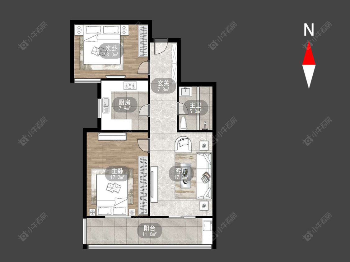 常州太湖明珠苑南苑在售二手房源户型图_小牛看房