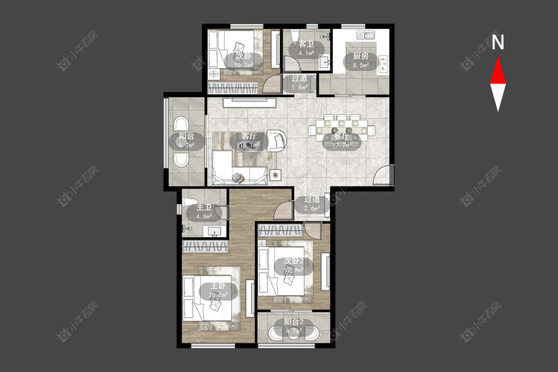 常州吾悦广场北区在售二手房源户型图_小牛看房