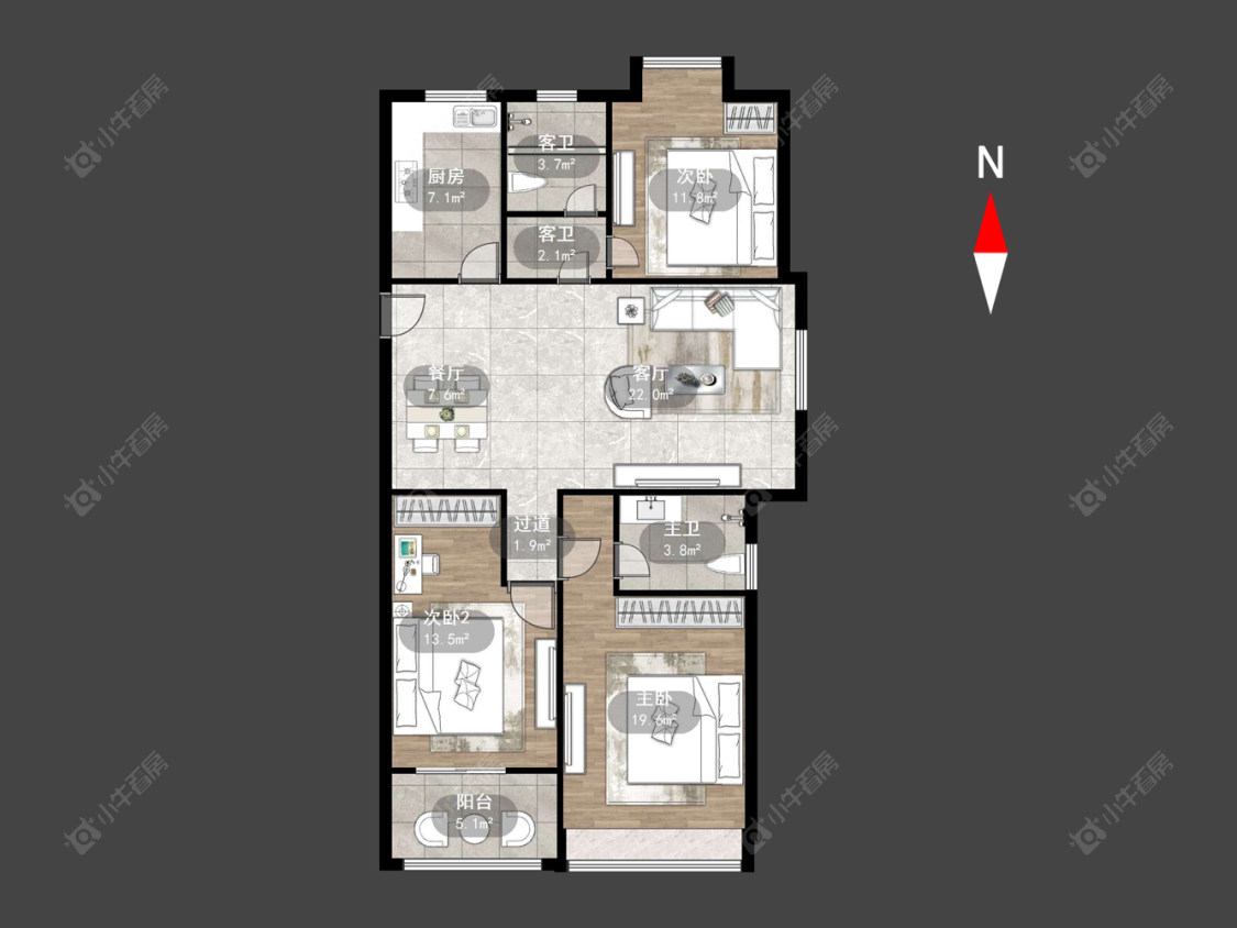 滨江明珠城西区房源户型图 常州滨江明珠城西区在售二手房源户型图_小牛看房