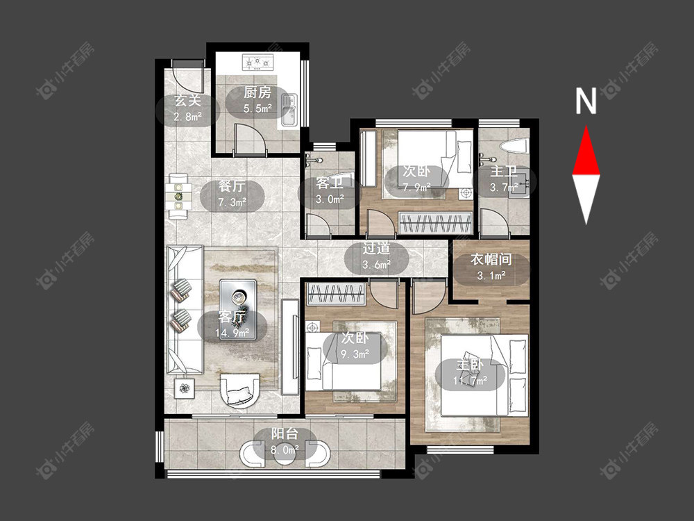 常州星河丹堤八区在售二手房源户型图_小牛看房