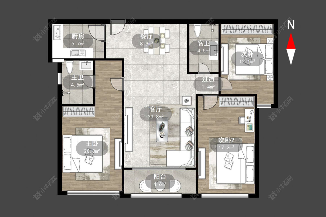 常州茂业豪园在售二手房源户型图_小牛看房