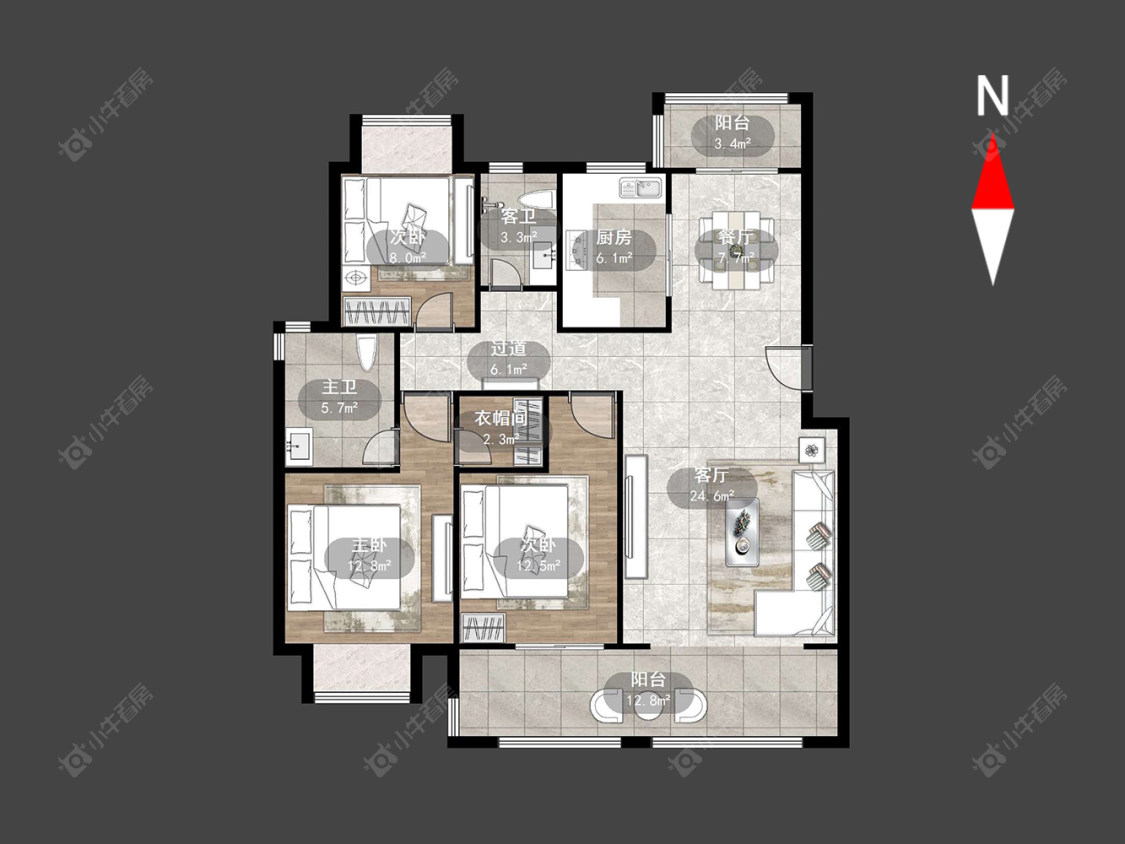 常州花语江南在售二手房源户型图_小牛看房