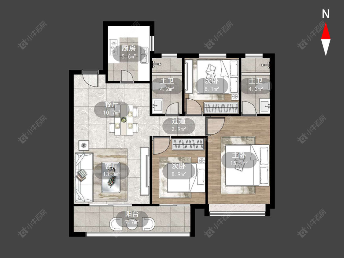 常州津德嘉苑在售二手房源户型图_小牛看房