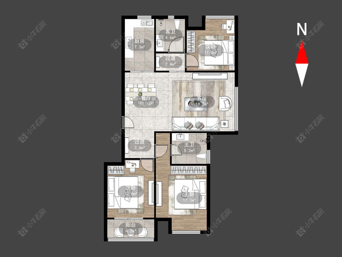 常州新城域一期在售二手房源户型图_小牛看房