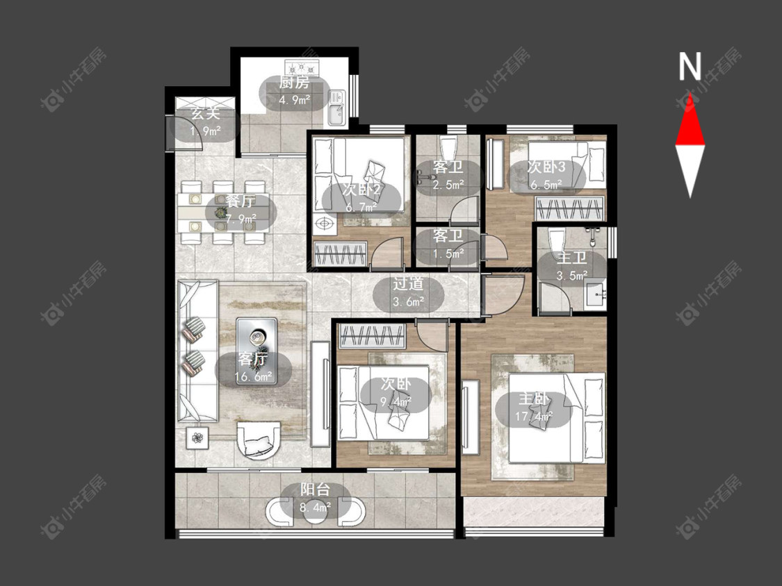 常州蓝光晶曜在售二手房源户型图_小牛看房