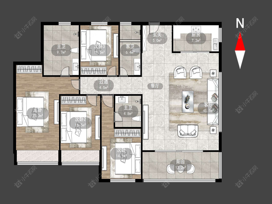 常州中建招商龙宸壹号在售二手房源户型图_小牛看房