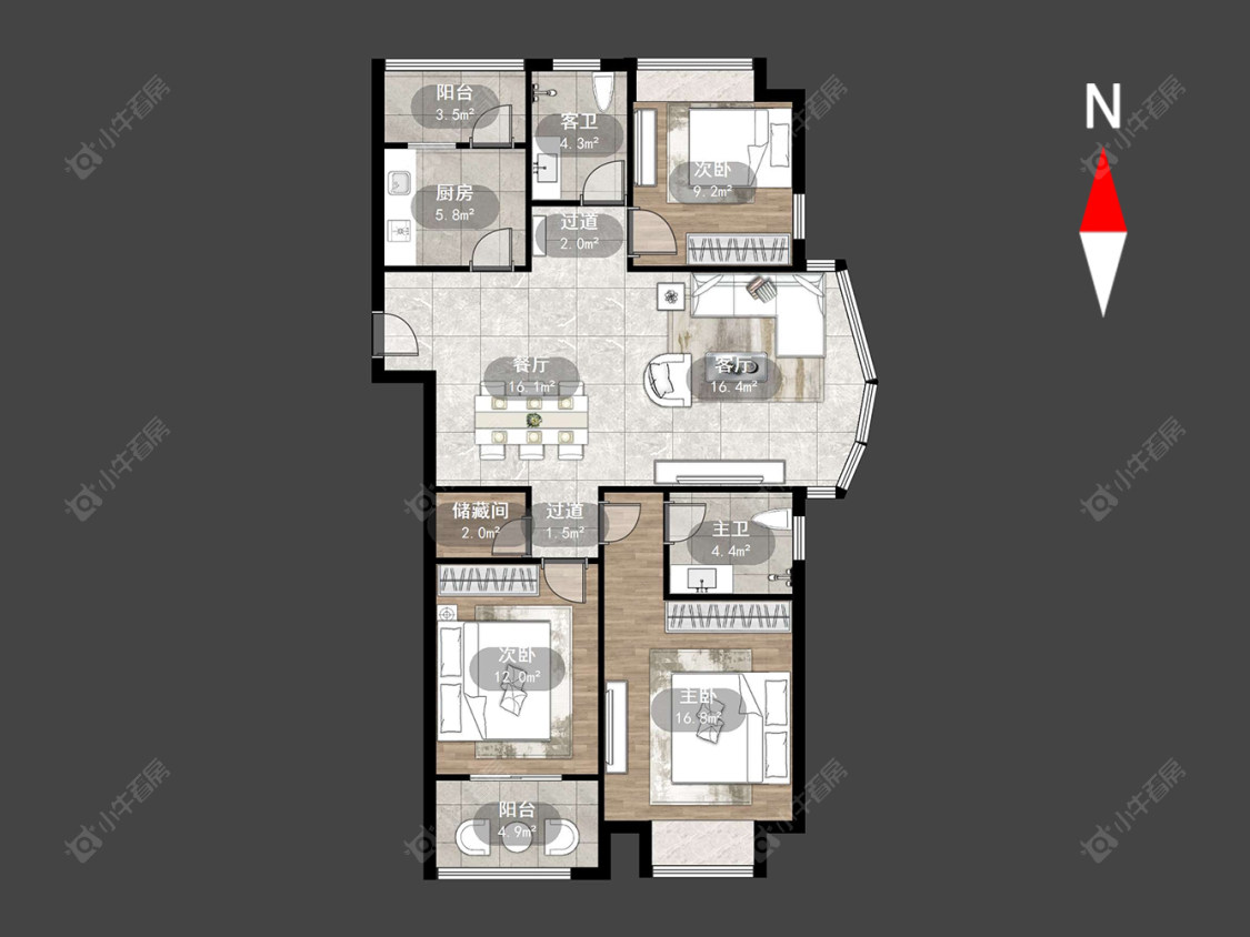 常州檀香湾在售二手房源户型图_小牛看房