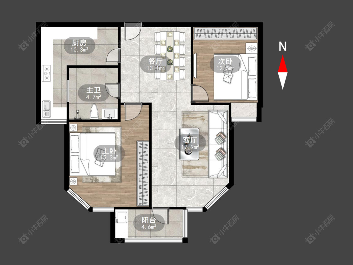 滨江明珠城东区房源户型图 常州滨江明珠城东区在售二手房源户型图_小牛看房