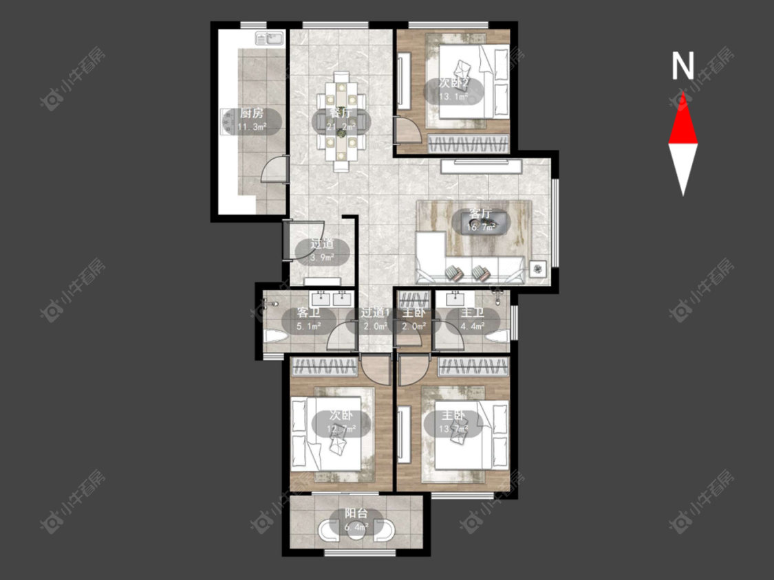 常州御河湾在售二手房源户型图_小牛看房