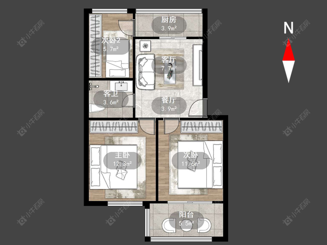 河苑新村房源户型图 常州河苑新村在售二手房源户型图_小牛看房
