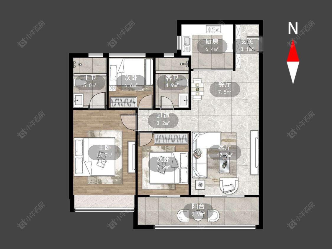 新城桃李郡房源户型图 常州新城桃李郡在售二手房源户型图_小牛看房