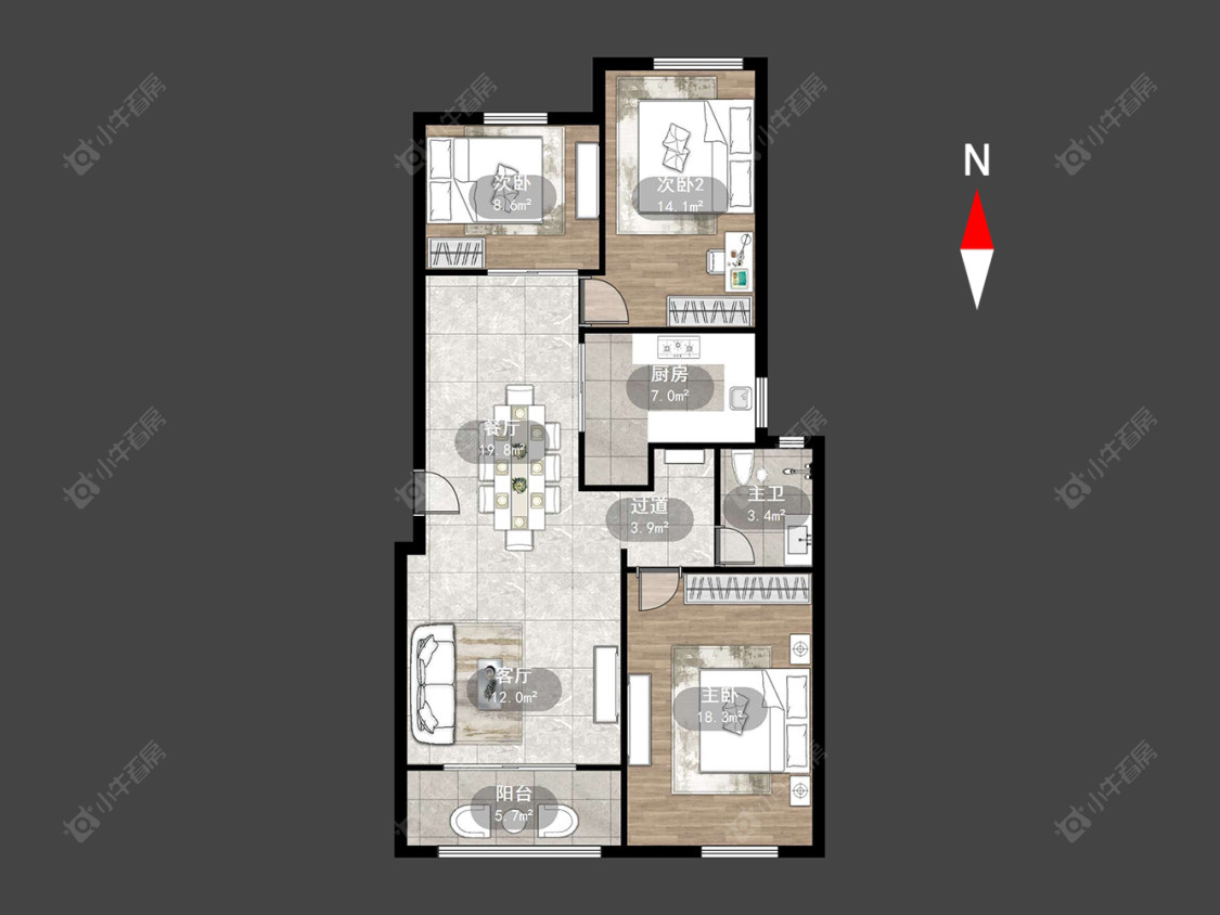 常州龙城福第在售二手房源户型图_小牛看房