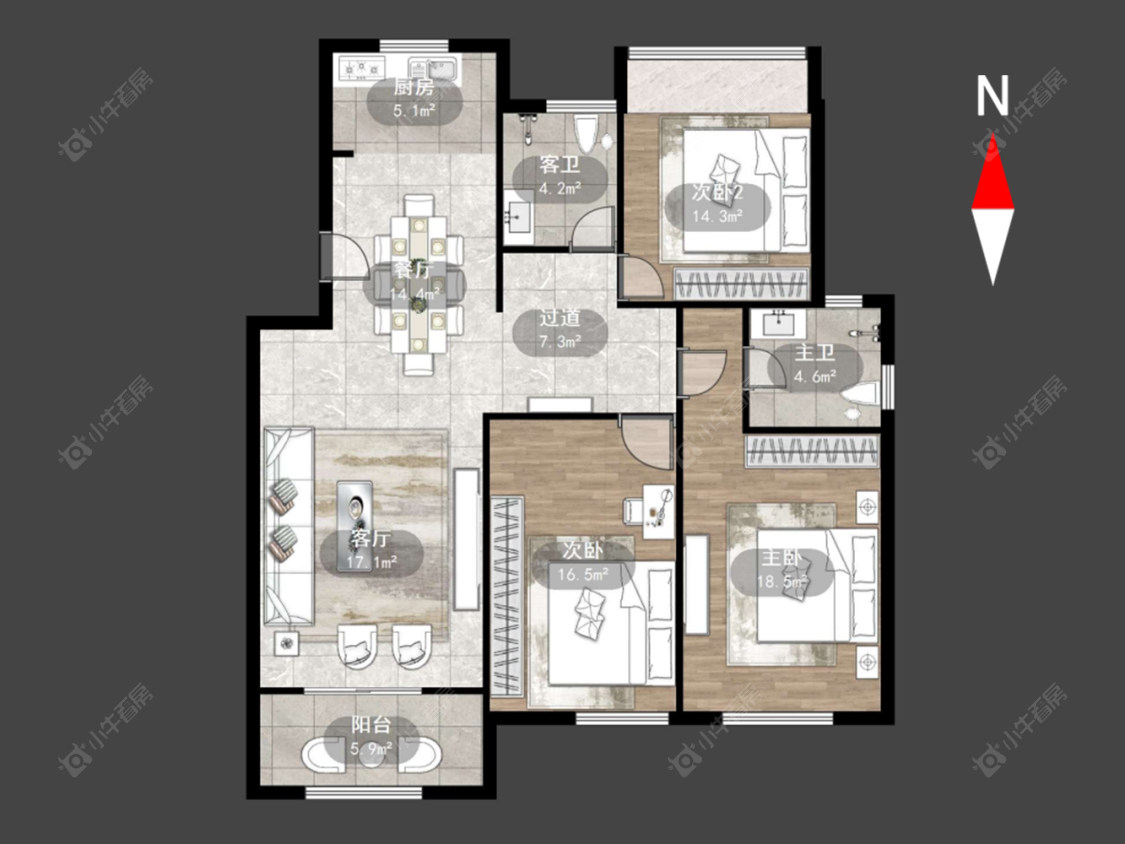 常州安家苑在售二手房源户型图_小牛看房