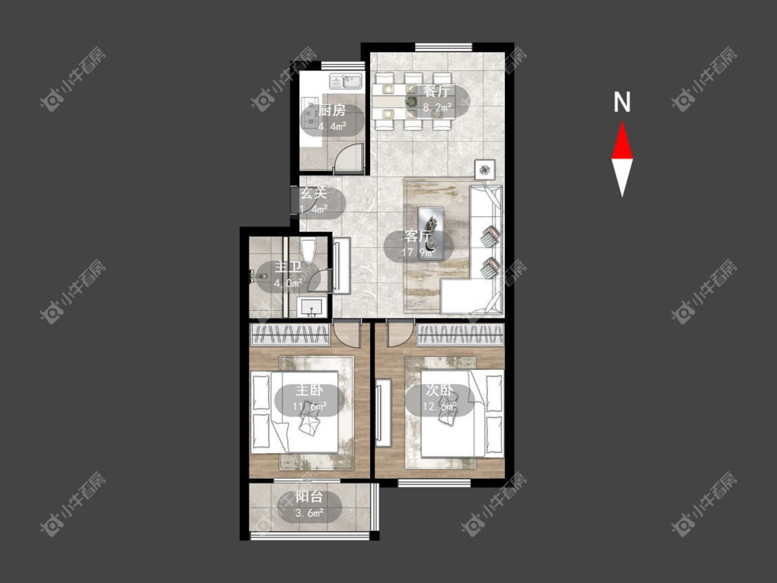 常州新龙花苑西区在租房源户型图_小牛看房