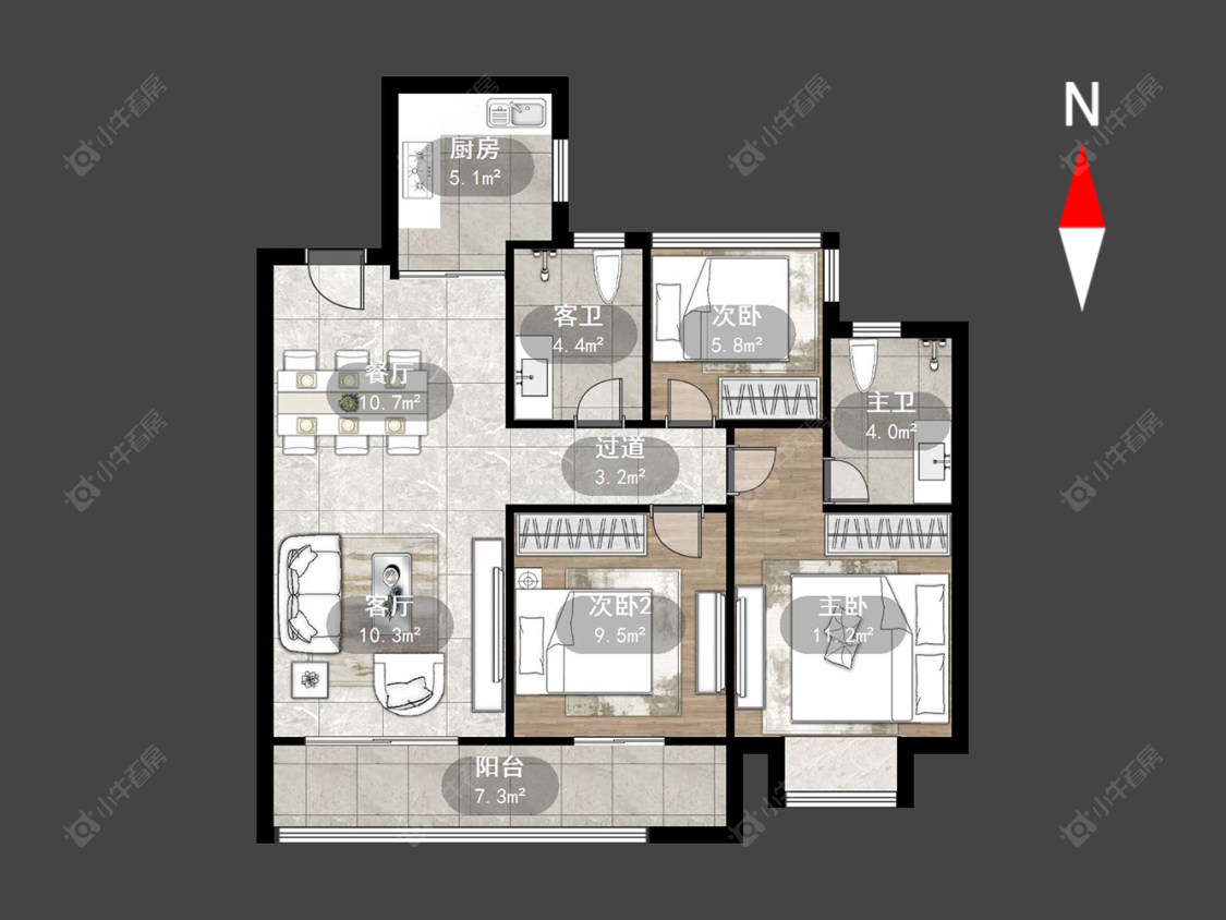 常州蓝光晶曜在售二手房源户型图_小牛看房