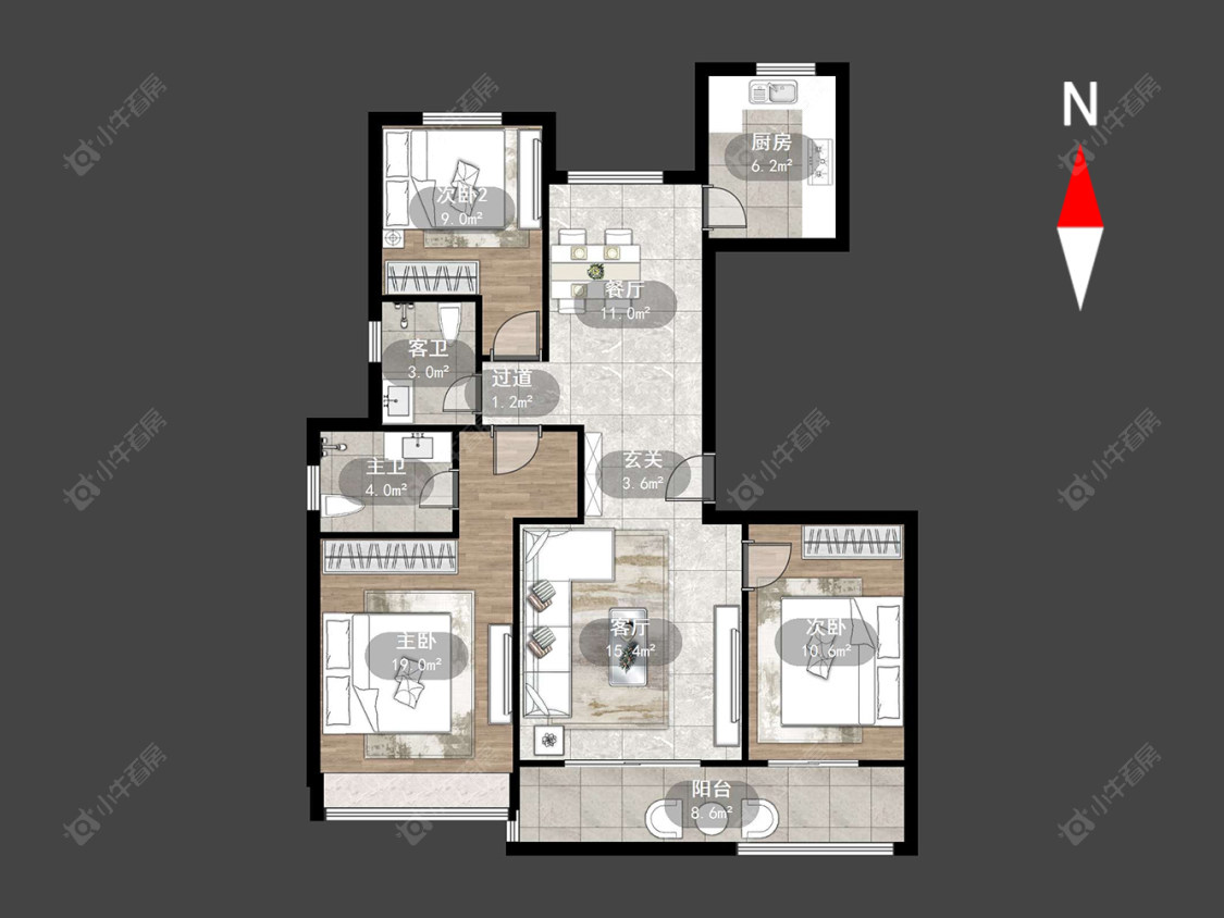 常州牡丹三江公馆在售二手房源户型图_小牛看房