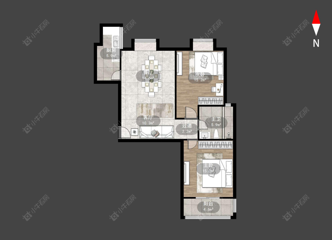 月馨苑房源户型图 常州月馨苑在售二手房源户型图_小牛看房
