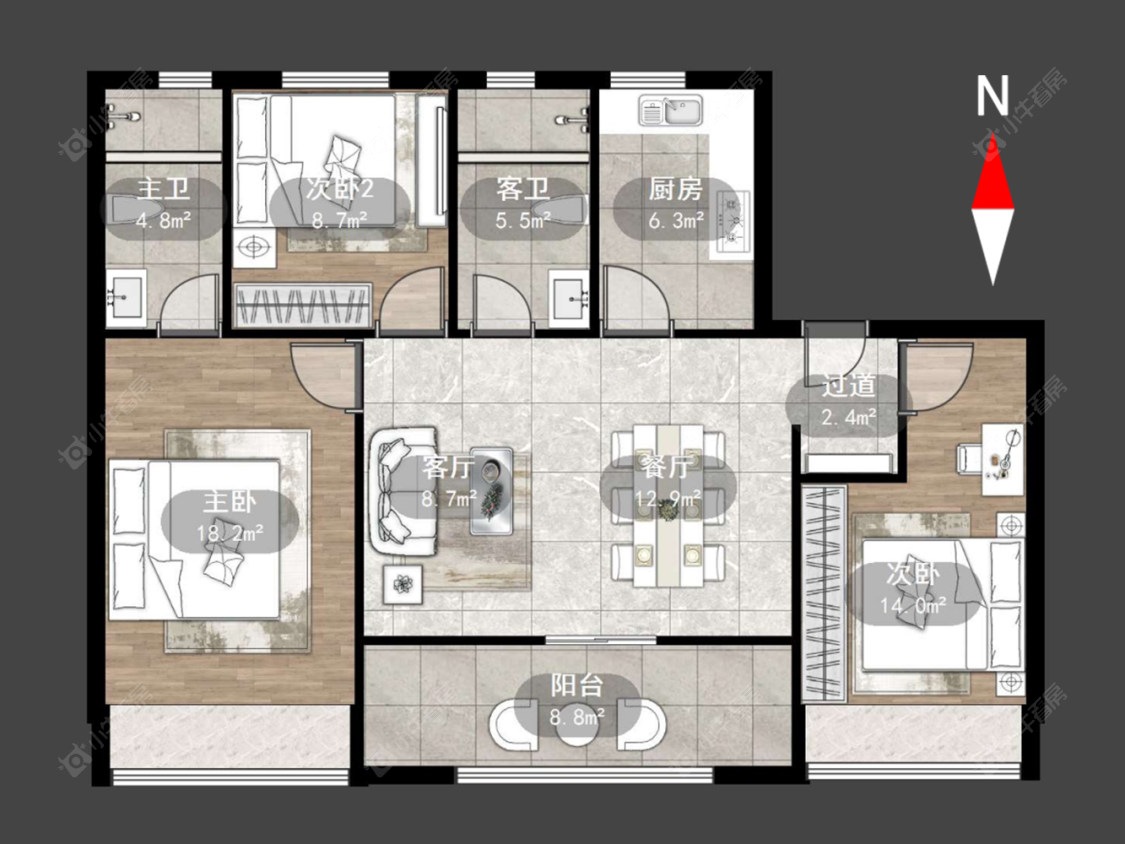 万科弘阳君望甲第房源户型图 常州万科弘阳君望甲第在售二手房源户型图_小牛看房