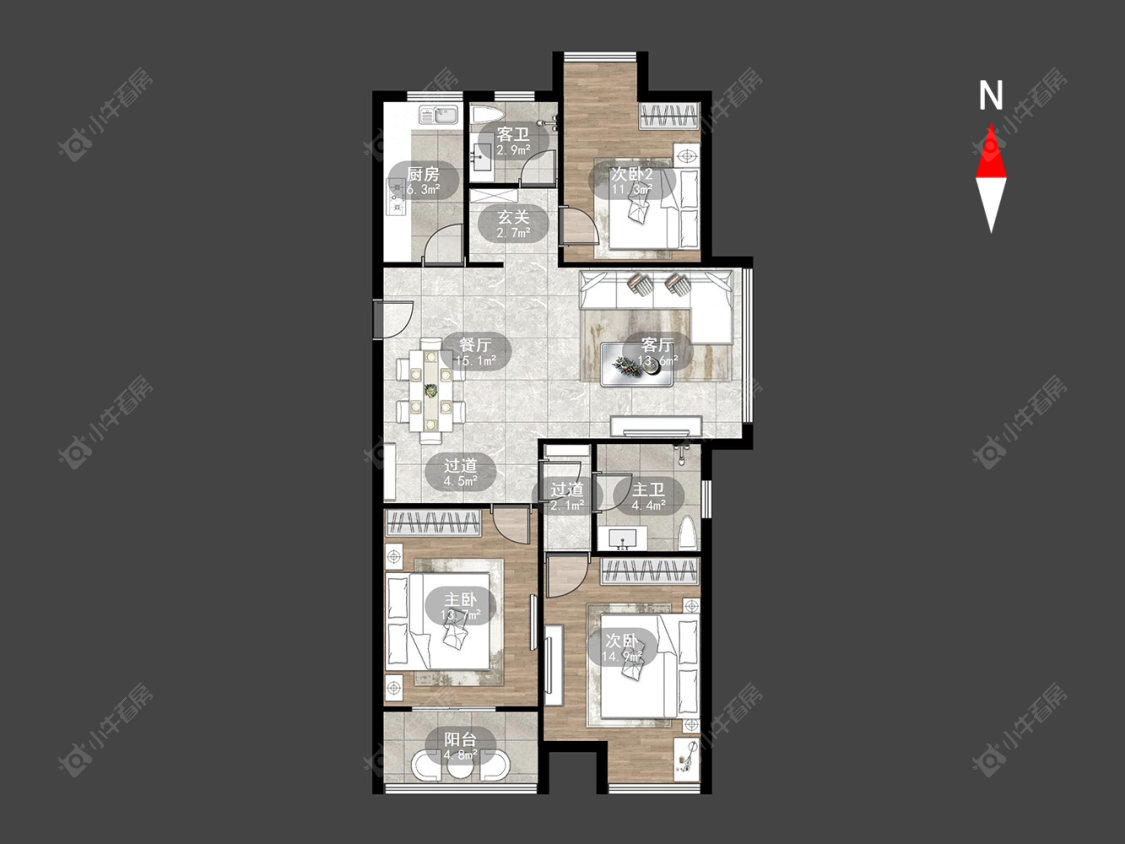 顺园八村二期房源户型图 常州顺园八村二期在售二手房源户型图_小牛看房