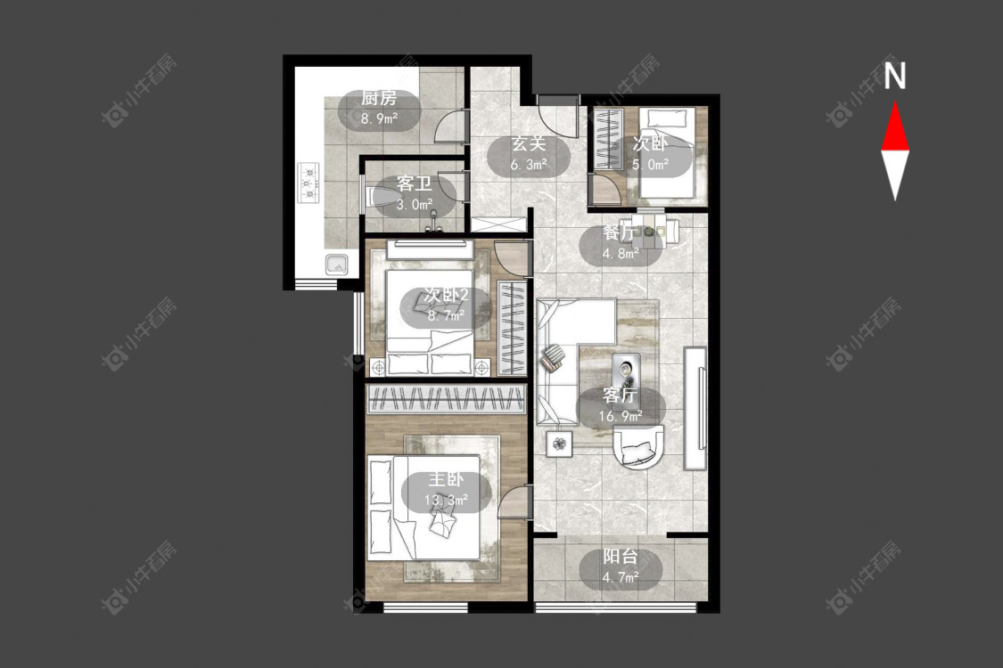 常州万达中央华城在售二手房源户型图_小牛看房