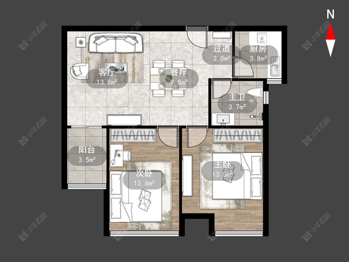 常州喜盈门花苑在售二手房源户型图_小牛看房