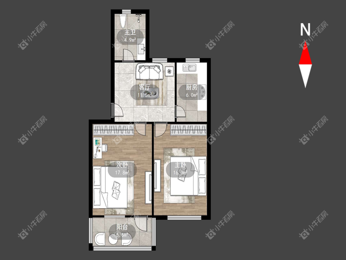 常州三井西小村在租房源户型图_小牛看房